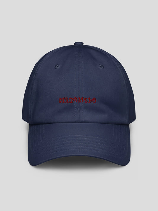 Front view of the navy minimalist urban fashion baseball cap featuring embroidered logo and low-profile 6-panel design.