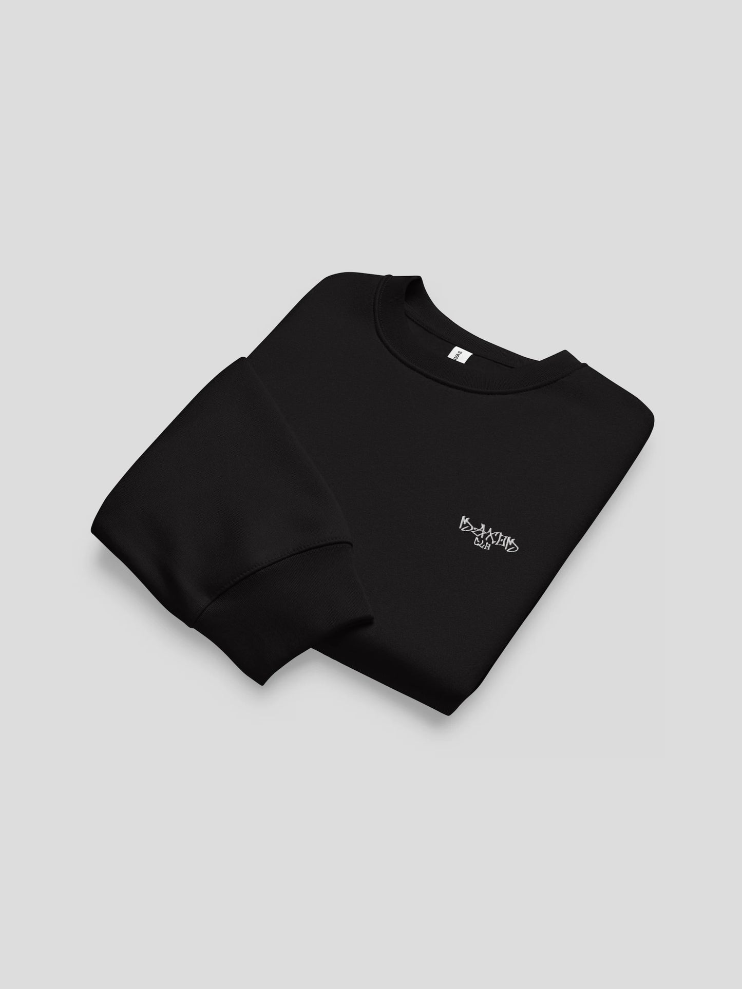 folded echo black crewneck luxury streetwear sweatshirt