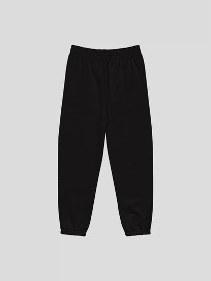 ECHO black heavyweight cotton joggers back view