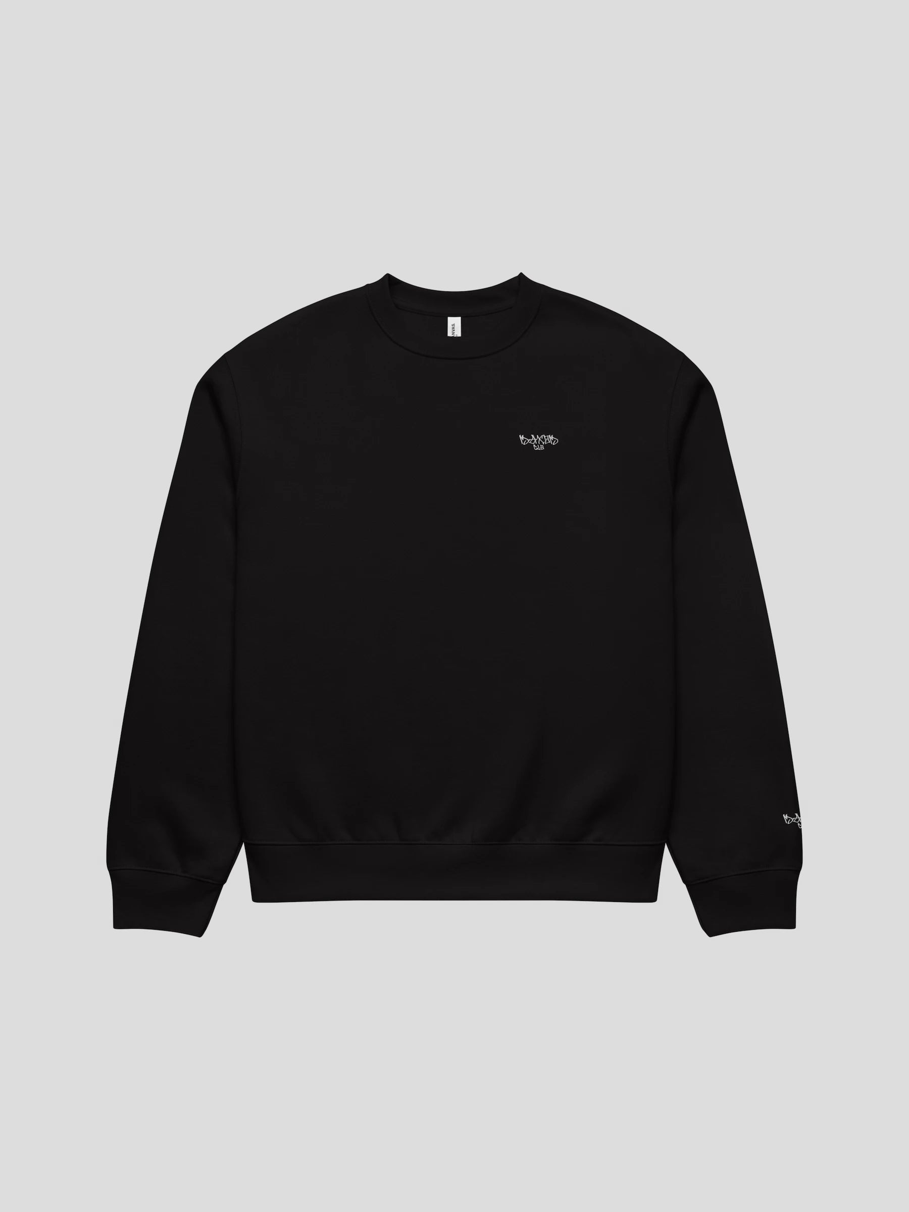 echo black oversized streetwear sweatshirt with graffiti logo front view