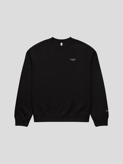 echo black oversized streetwear sweatshirt with graffiti logo front view