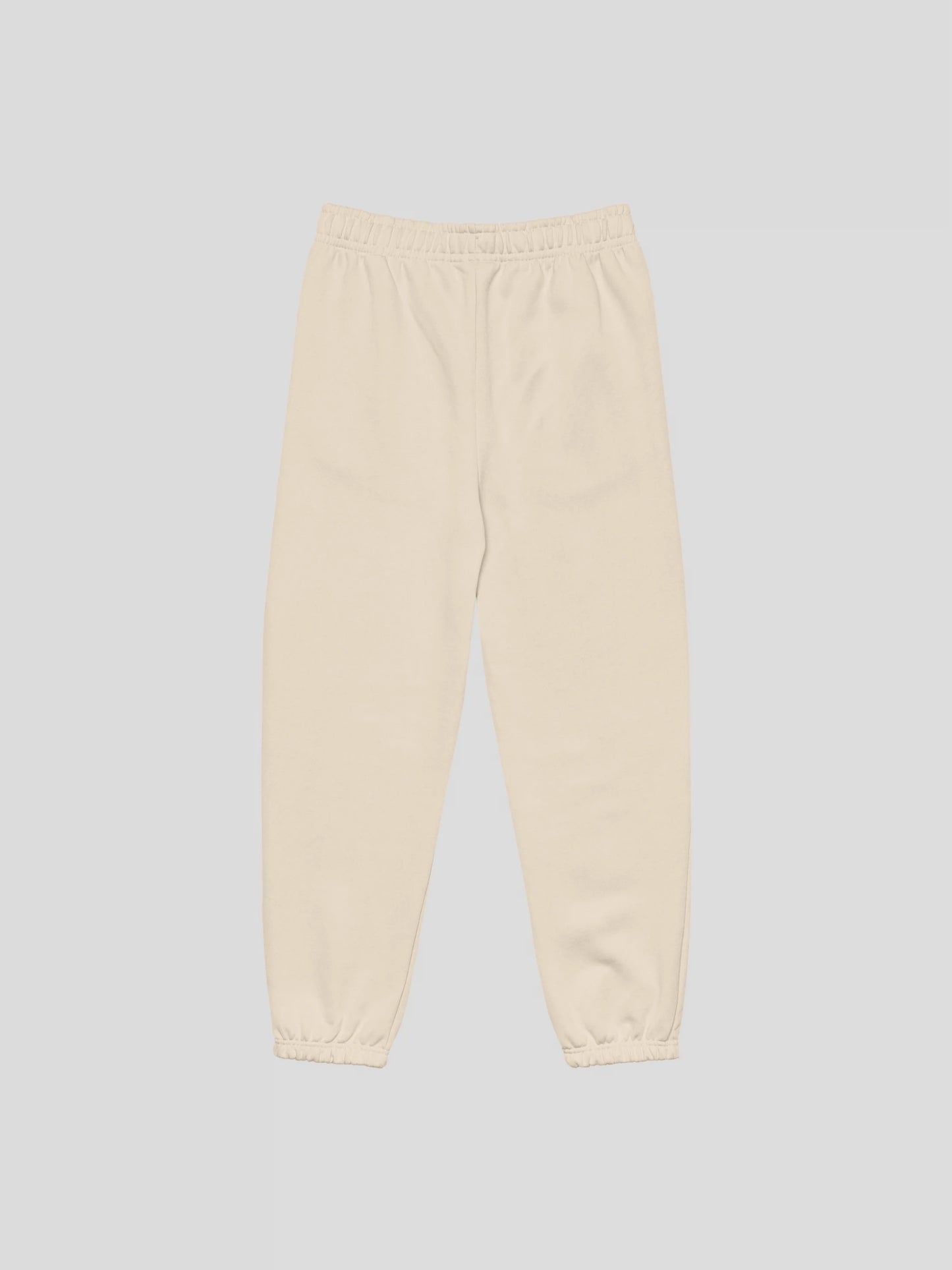 ECHO beige heavyweight fleece joggers back side