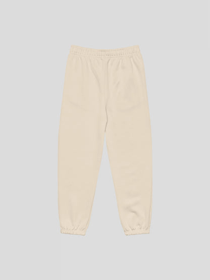ECHO beige heavyweight fleece joggers back side