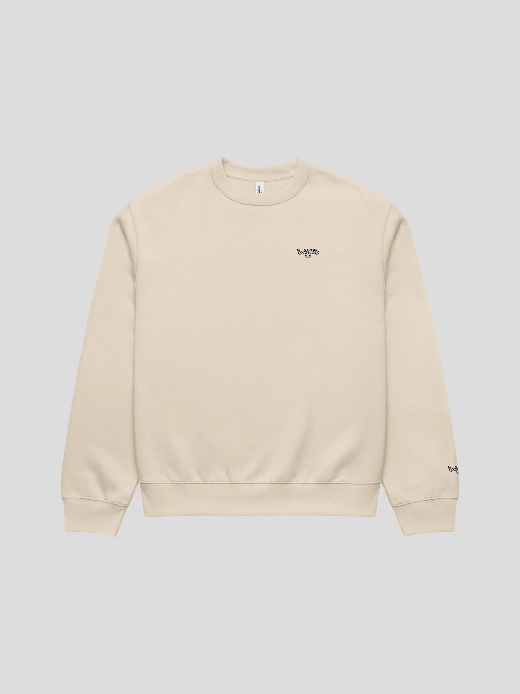 echo dust oversized streetwear sweatshirt with graffiti logo front view