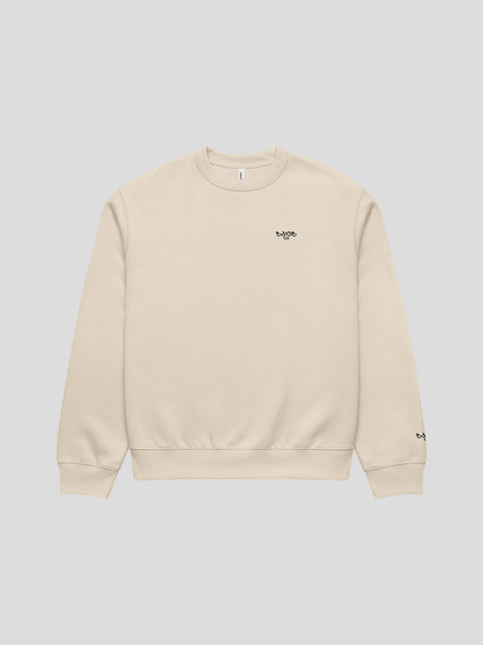 echo dust oversized streetwear sweatshirt with graffiti logo front view