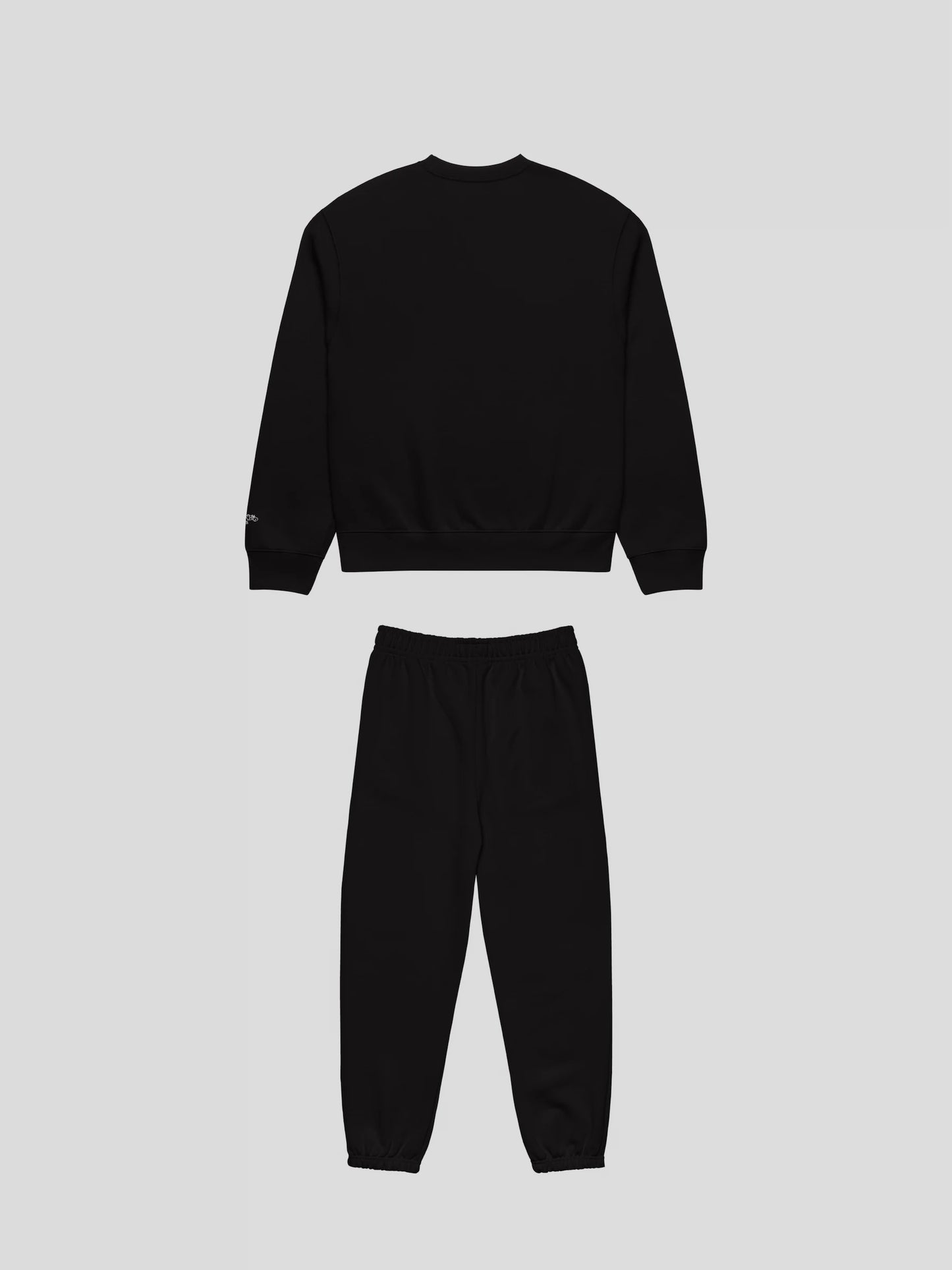 ECHO NIGHT black streetwear tracksuit set back view – monochrome oversized sweatshirt and sweatpants