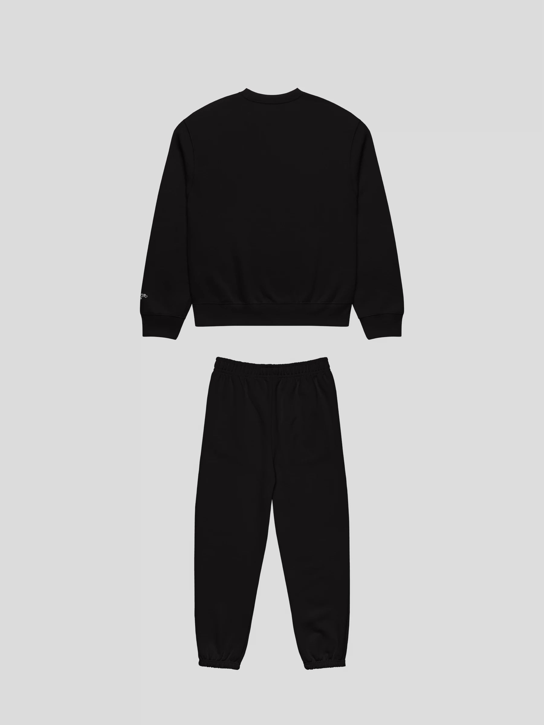 ECHO NIGHT black streetwear tracksuit set back view – monochrome oversized sweatshirt and sweatpants