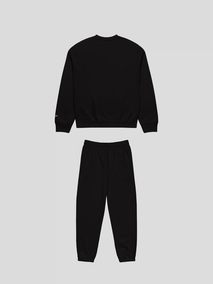 ECHO NIGHT black streetwear tracksuit set back view – monochrome oversized sweatshirt and sweatpants