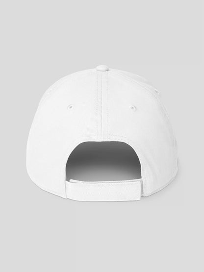 Rear view of REMNANT. COLD CAP white – adjustable Velcro strap and unstructured low-profile fit.