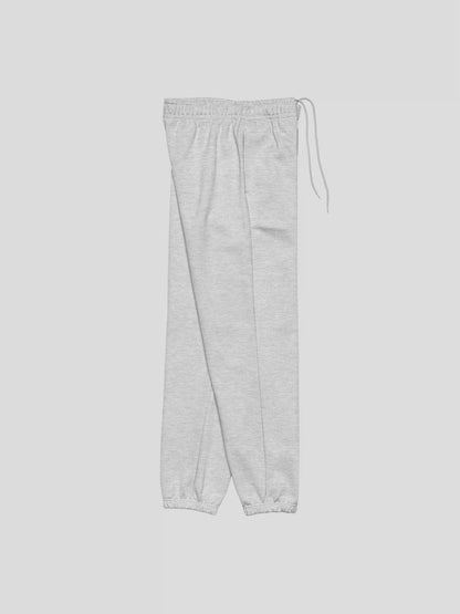 Right side view of REMNANT. THEORY.01 SWEATS in COLD Grey – premium oversized streetwear joggers with relaxed leg silhouette