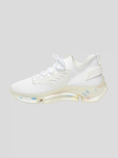 Inside profile of MAXOMclo SoulStride Women’s White Sneakers – memory foam insole and lightweight construction.