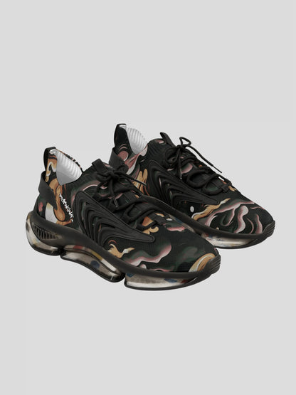 WOMENS REMNANT. RIFT sneaker – earthy green and brown smoke pattern streetwear sneakers